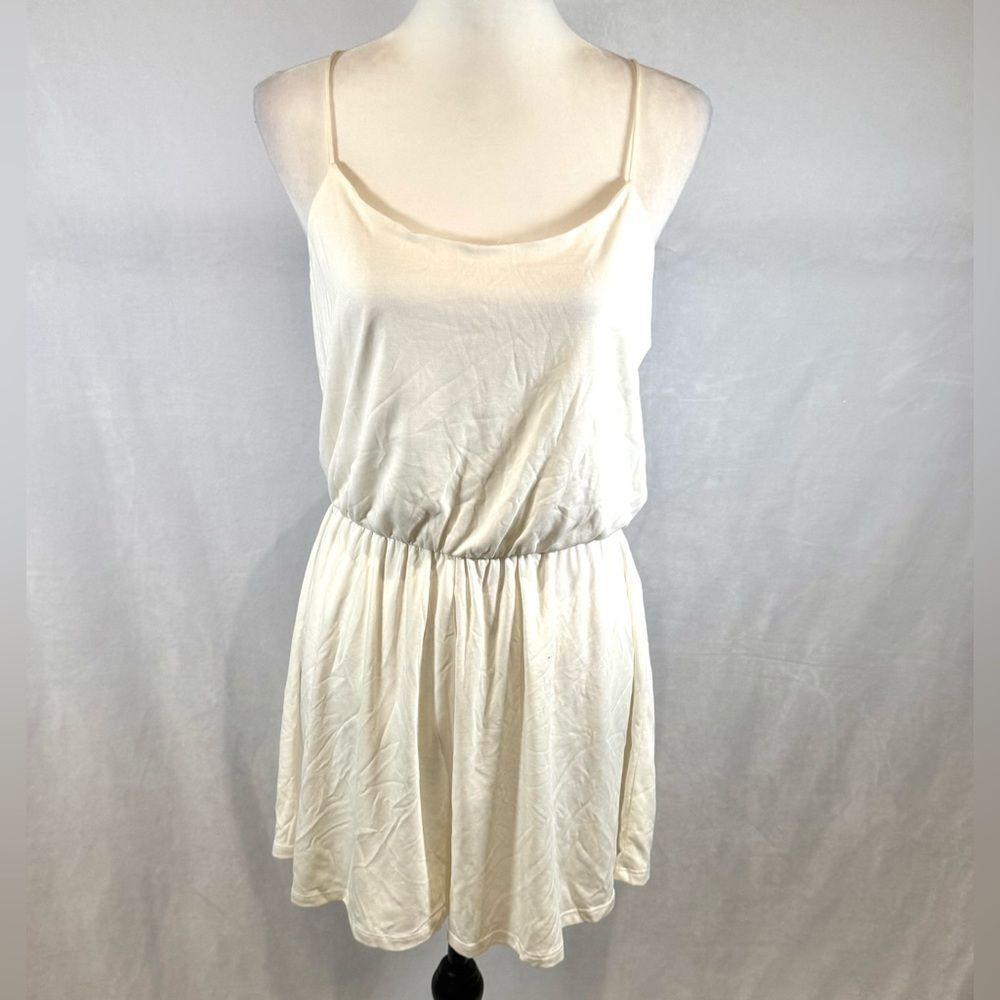 Anna Grace simple white Strappy racerback romper size medium